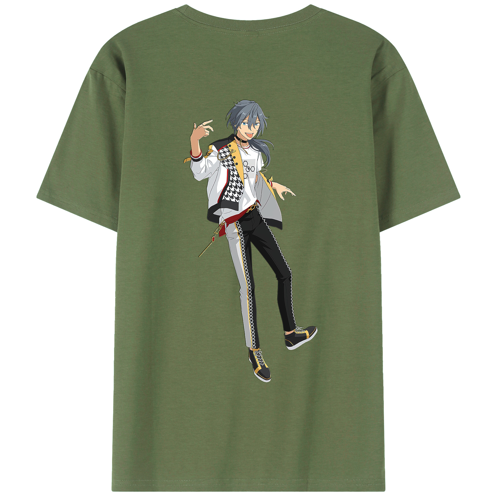 （画像用） あんさんぶるスターズ! Ensemble Stars 綿100％ メンズ半袖Tシャツ（バックプリント） 通気性